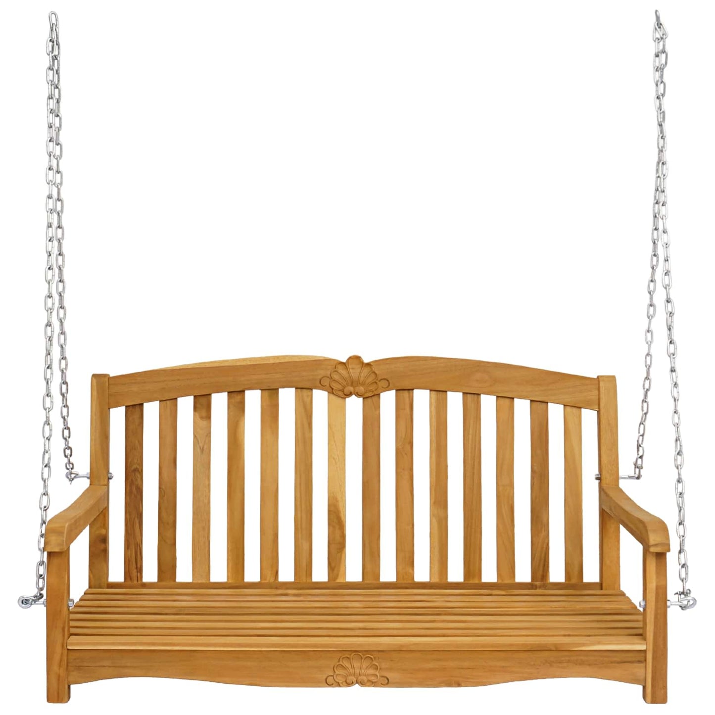Swing Bench 114 x 60 x 60.5 cm Solid Teak Wood Natural