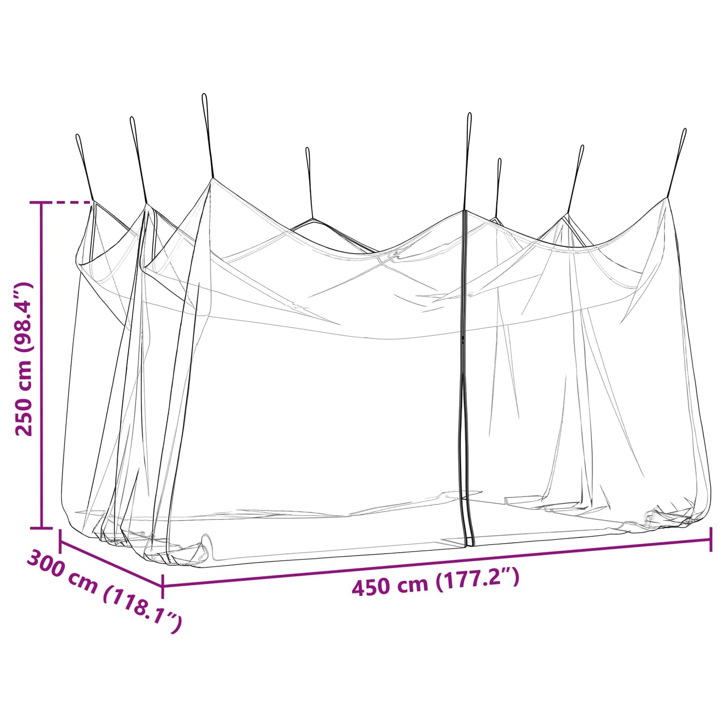 Garden Mosquito Net 156 Mesh White 3 x 4.5 x 2.5 m Polyester