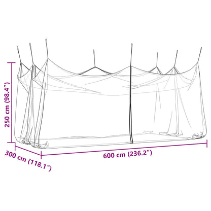 Garden Mosquito Net 156 Mesh White 3 x 6 x 2.5 m Polyester