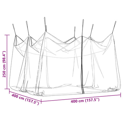 Garden Mosquito Net 156 Mesh White 4 x 4 x 2.5 m Polyester
