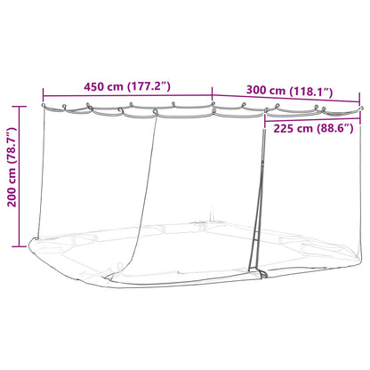 Mosquito Net for Gazebo 220 mesh White 4.5 x 3 x 2 m Polyester