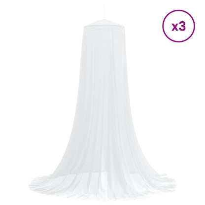 Mosquito Net for Bed 3 pcs 156 mesh White Polyester