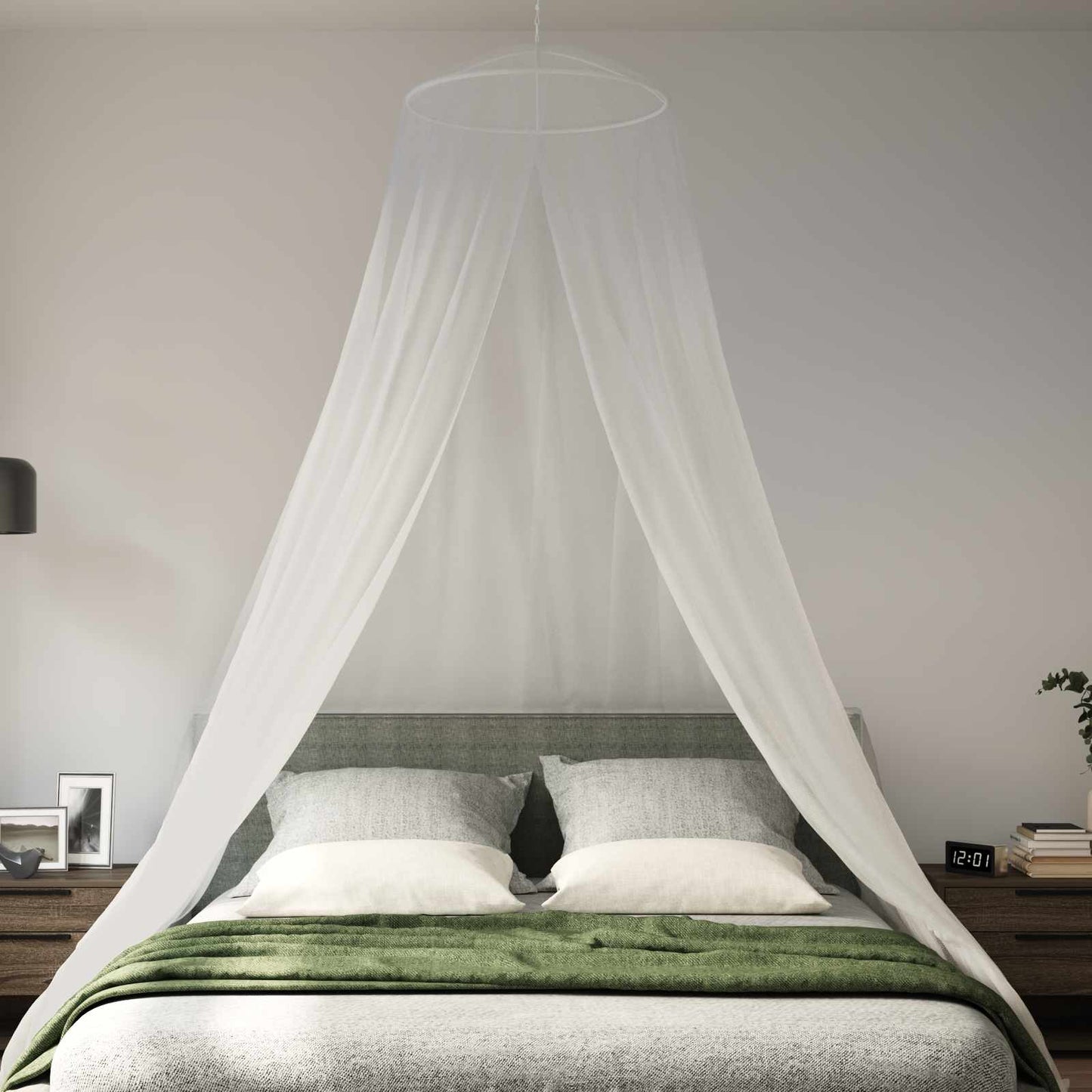 Mosquito Net for Bed 3 pcs 156 mesh White Ø56 x 220 cm