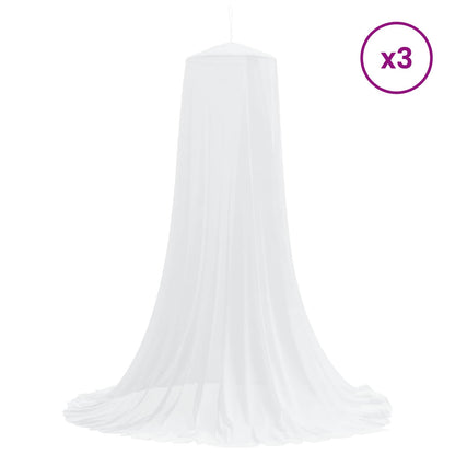 Mosquito Net for Bed 3 pcs 156 mesh White Ø56 x 220 cm