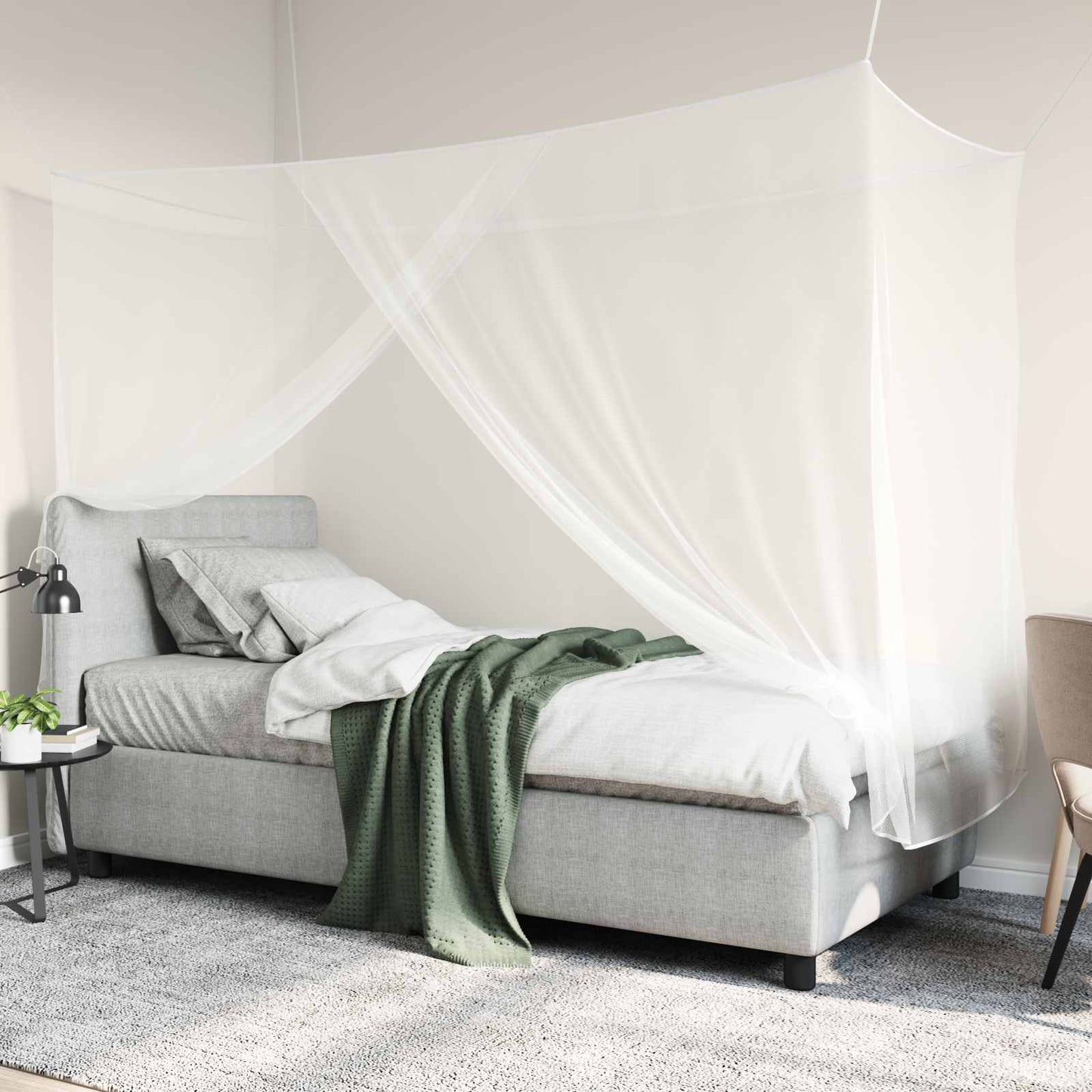 Mosquito Net for Bed 156 Mesh 3 pcs White Polyester