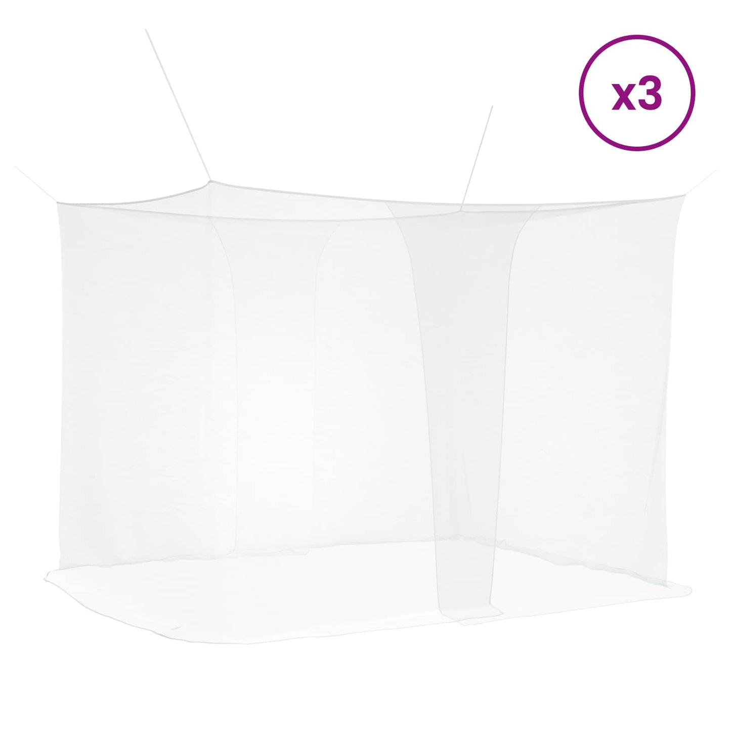 Mosquito Net for Bed 156 Mesh 3 pcs White Polyester