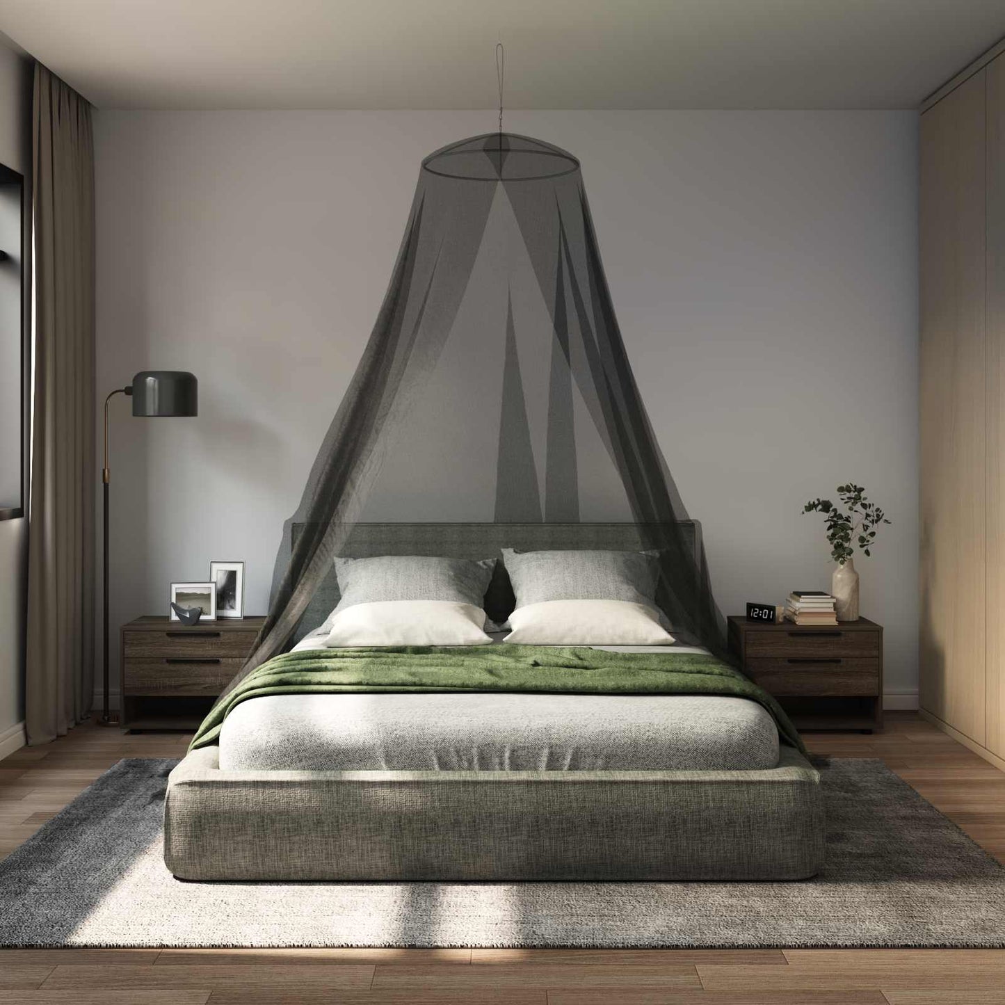 Mosquito Net for Bed 156 mesh Black Polyester