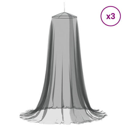 Mosquito Net for Bed 3 pcs 156 mesh Black Ø 56 x 220 cm
