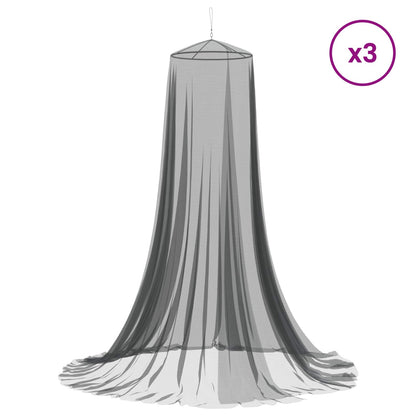 Mosquito Net for Bed 3 pcs 156 mesh Black Polyester