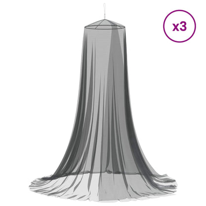 Mosquito Net for Bed 3 pcs 156 mesh Black Ø56 x 220 cm