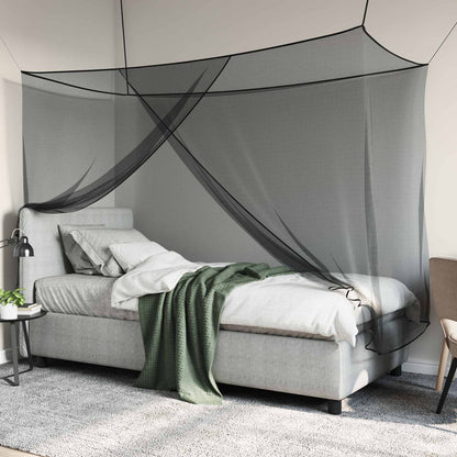 Mosquito Net for Bed 156 Mesh 3 pcs Black Polyester
