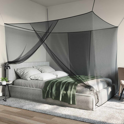 Mosquito Net for Bed 156 Mesh 3 pcs Black Polyester