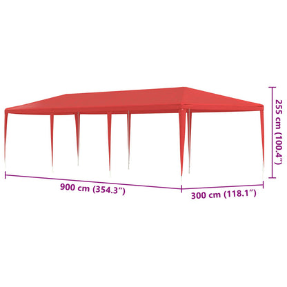 Party Tent Red 900 x 300 x 255 cm PE and Steel