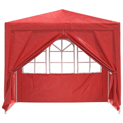 Party Tent Red 250 x 250 x 240 cm PE and Steel
