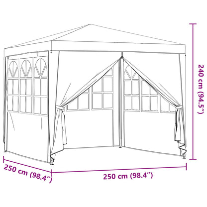 Party Tent Red 250 x 250 x 240 cm PE and Steel