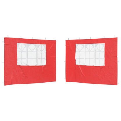 Party Tent Sidewall 2 pcs 300 x 195 cm Red PE and Steel