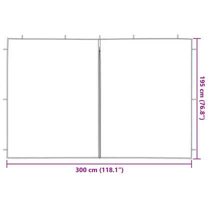 Party Tent Sidewall 2 pcs Red 300 x 195 cm PE and Steel