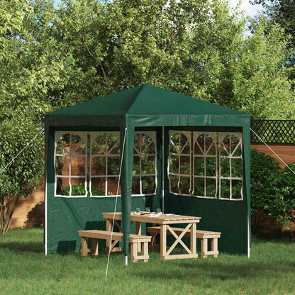 Party Tent Sidewall 2 pcs 200 x 195 cm Green PE and Steel