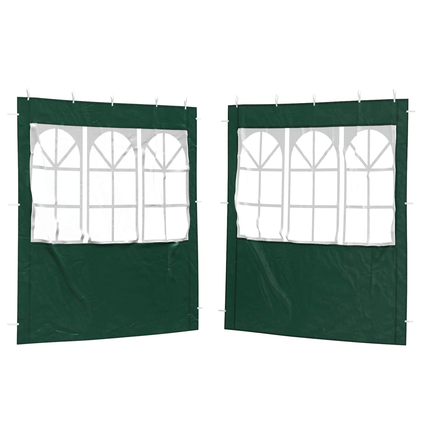 Party Tent Sidewall 2 pcs 200 x 195 cm Green PE and Steel