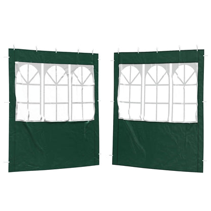 Party Tent Sidewall 2 pcs 200 x 195 cm Green PE and Steel