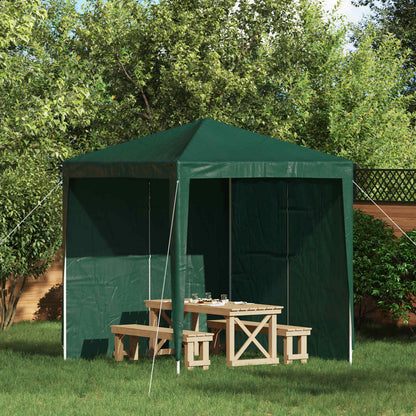 Party Tent Sidewall 2 pcs Green 200 x 195 cm PE and Steel
