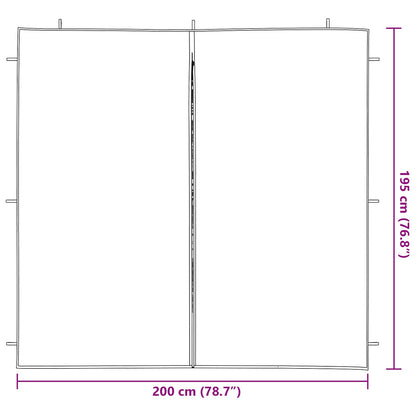 Party Tent Sidewall 2 pcs Green 200 x 195 cm PE and Steel