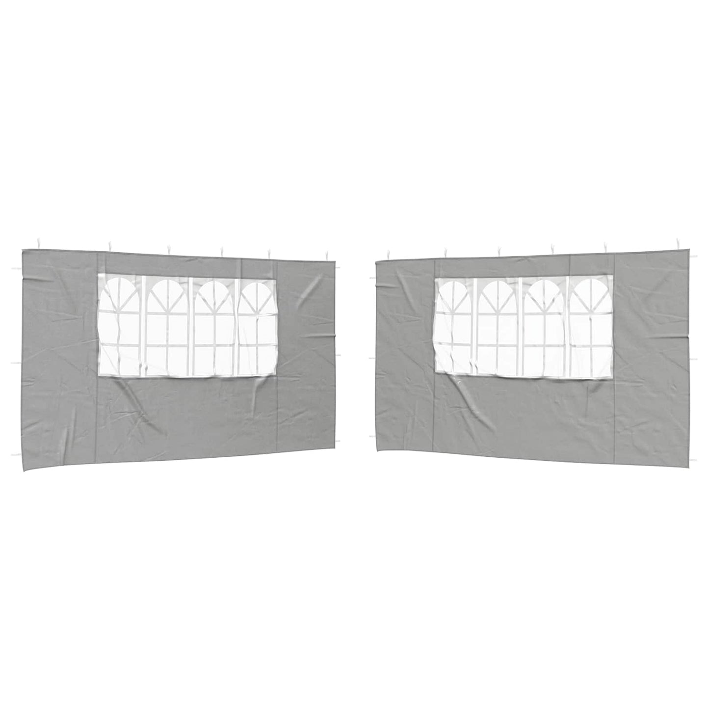 Party Tent Sidewall 2 pcs 400 x 195 cm Light Grey PE and Steel