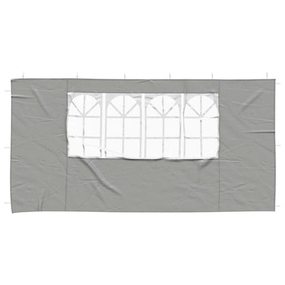 Party Tent Sidewall 2 pcs 400 x 195 cm Light Grey PE and Steel