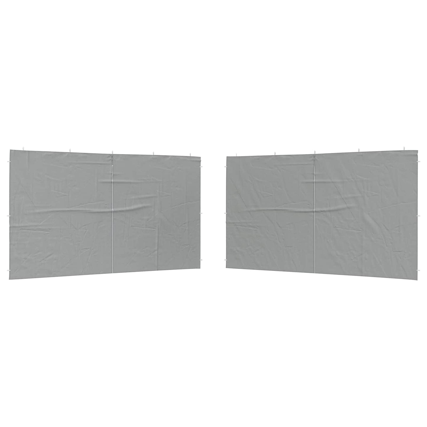Party Tent Sidewall 2 pcs Light Grey 400 x 195 cm PE and Steel