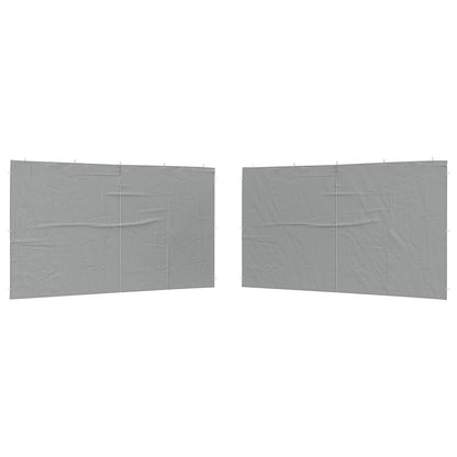 Party Tent Sidewall 2 pcs Light Grey 400 x 195 cm PE and Steel