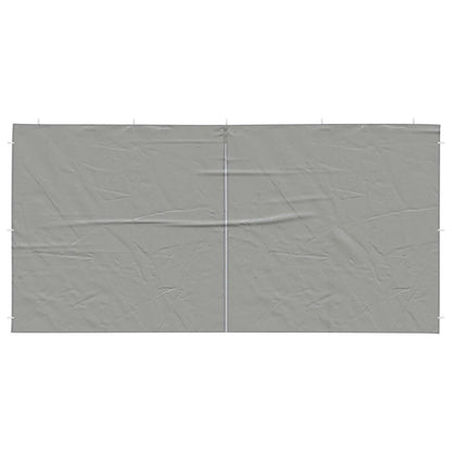 Party Tent Sidewall 2 pcs Light Grey 400 x 195 cm PE and Steel