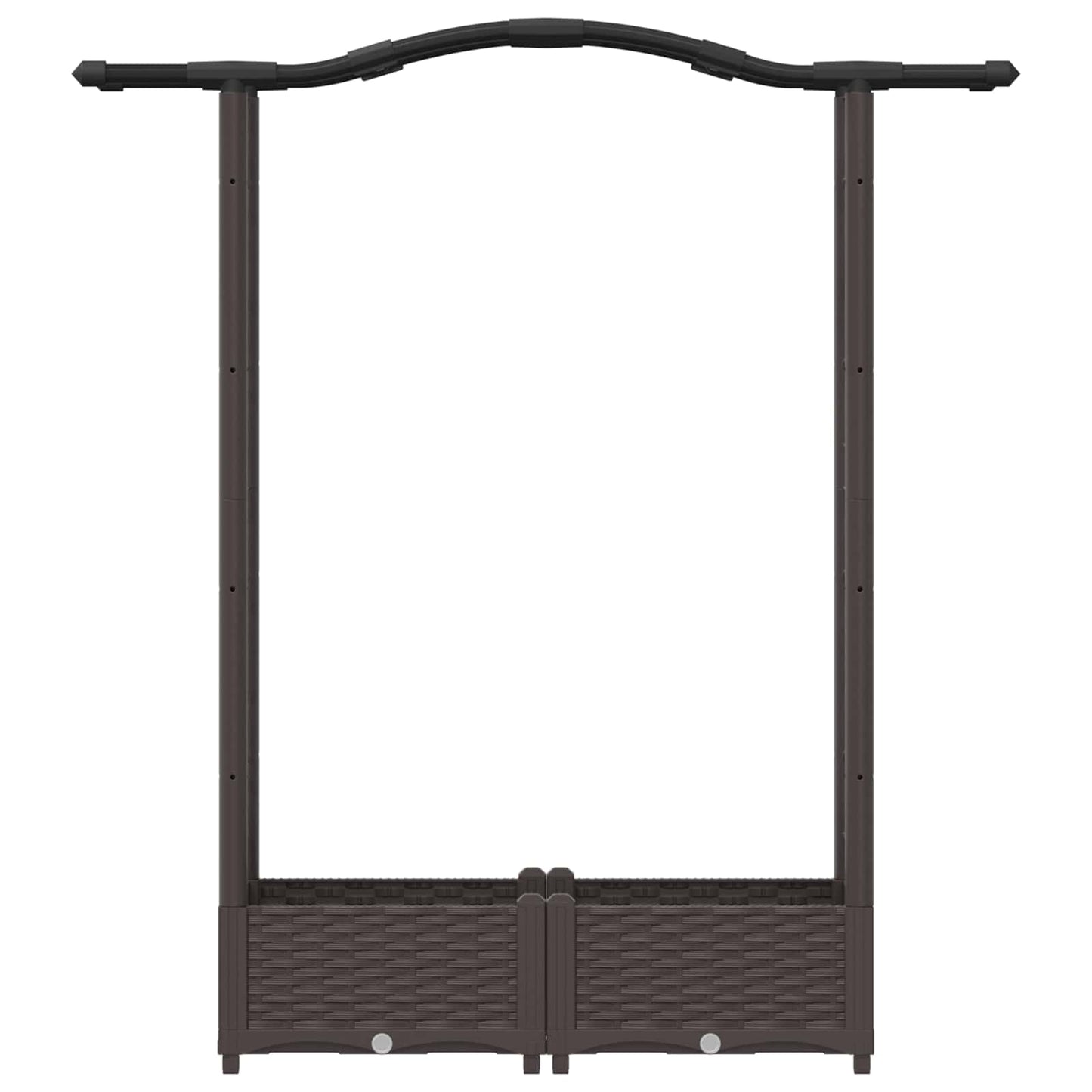Raised Bed with Trellis and Roof Brown 124 x 40 x 125 cm PP