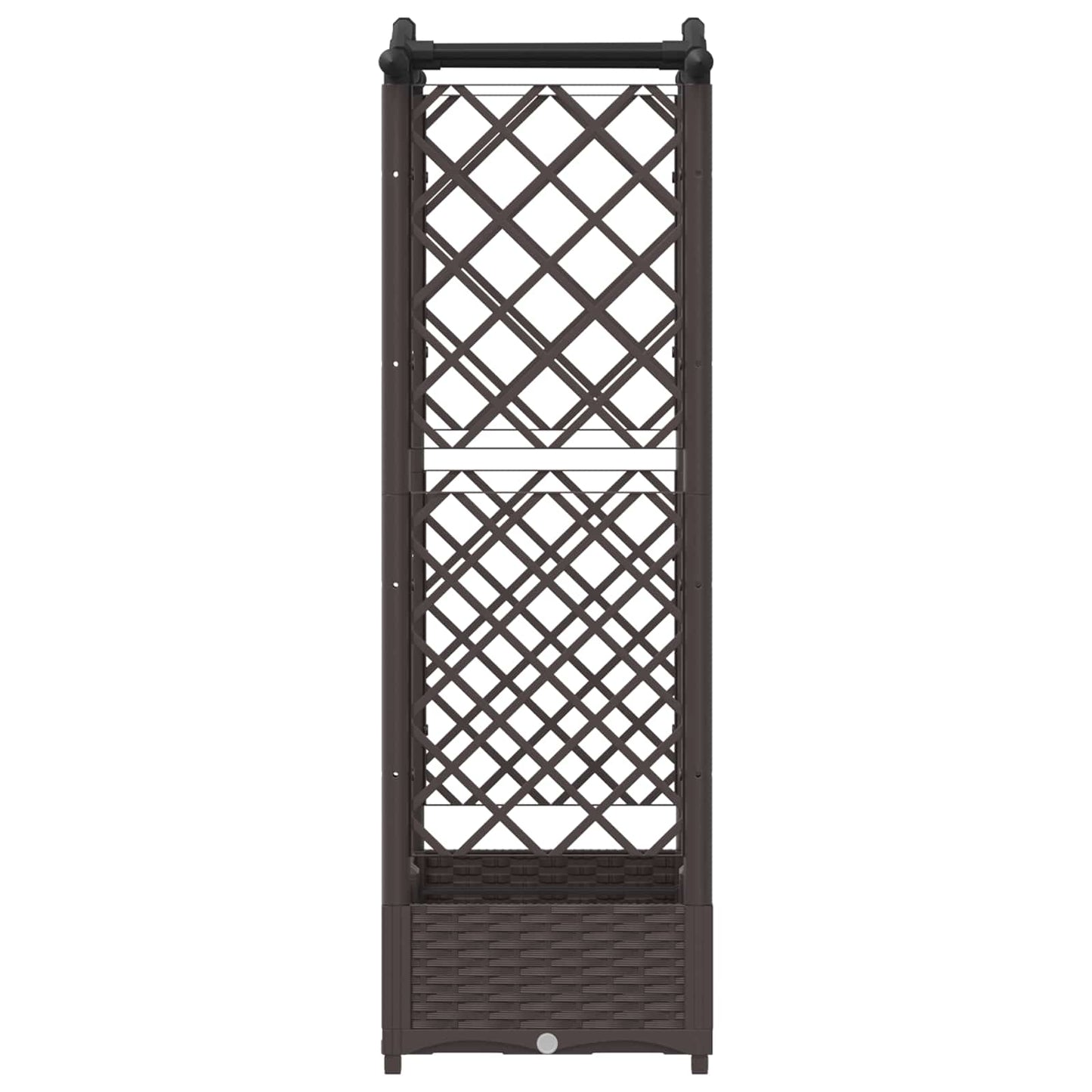 Raised Bed with Trellis and Roof Brown 124 x 40 x 125 cm PP