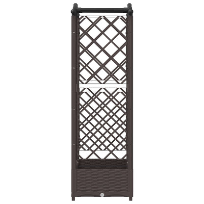 Raised Bed with Trellis and Roof Brown 124 x 40 x 125 cm PP