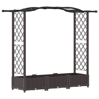 Raised Bed with Trellis and Roof Brown 169 x 40 x 125 cm PP