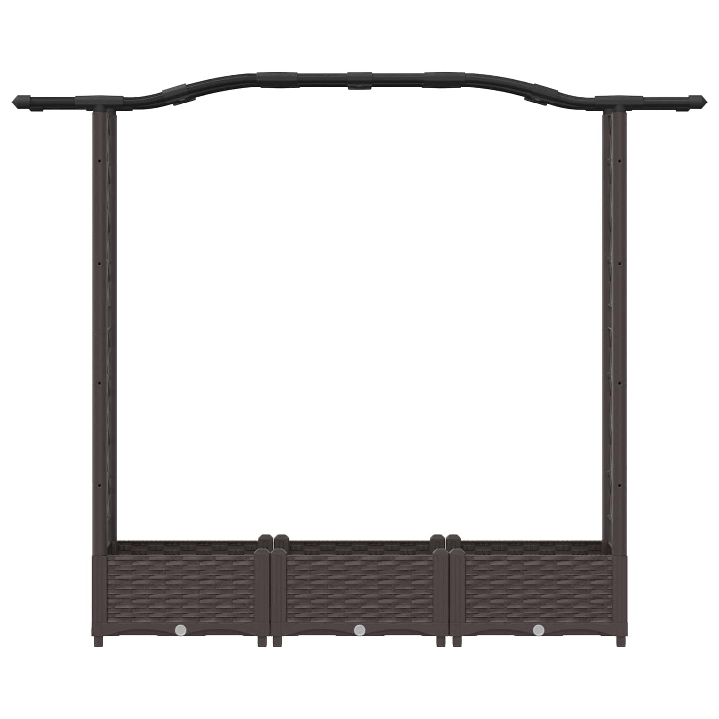 Raised Bed with Trellis and Roof Brown 169 x 40 x 125 cm PP