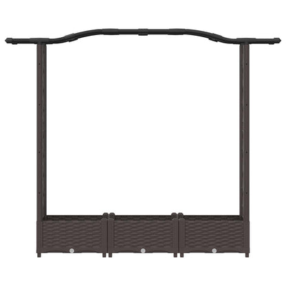 Raised Bed with Trellis and Roof Brown 169 x 40 x 125 cm PP