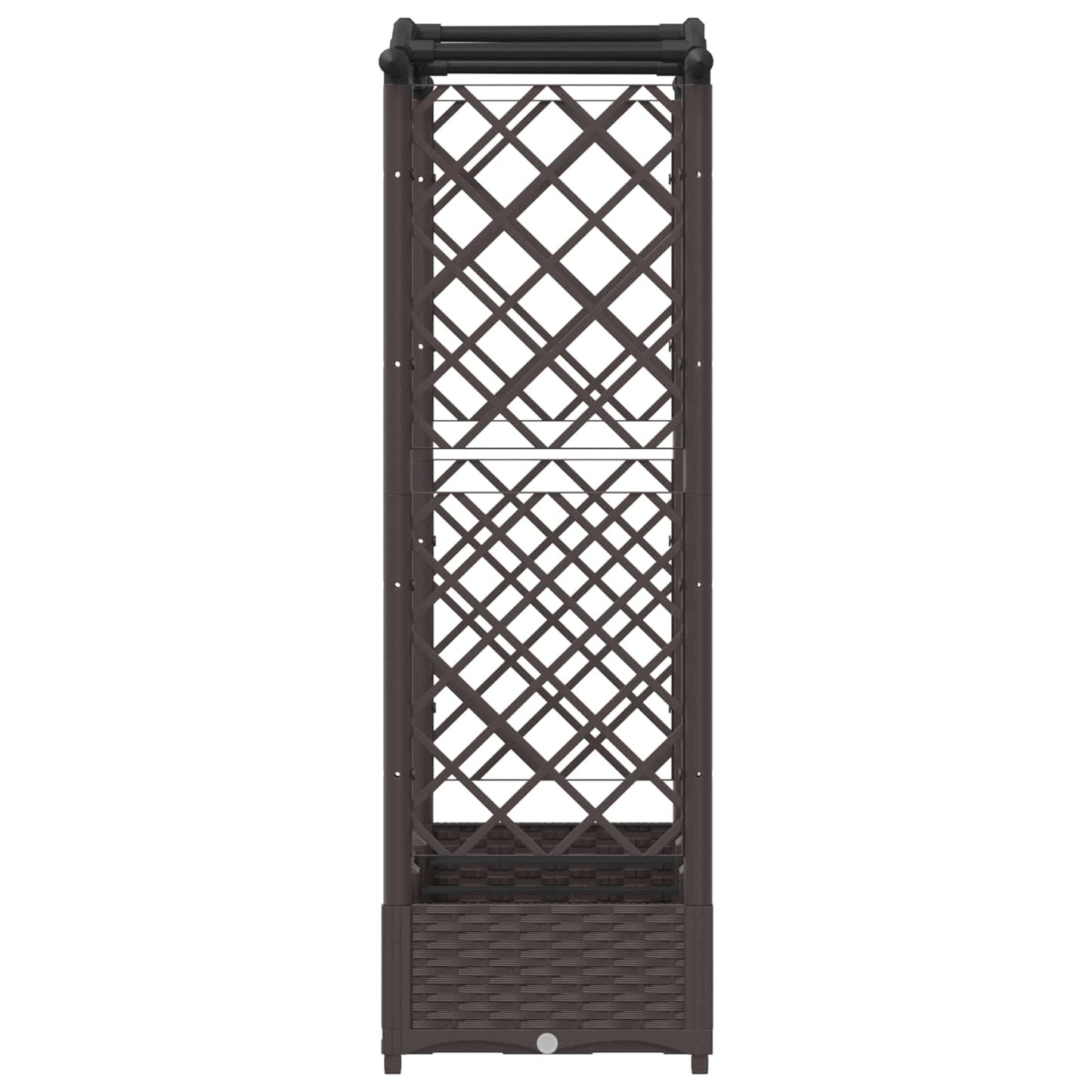 Raised Bed with Trellis and Roof Brown 169 x 40 x 125 cm PP