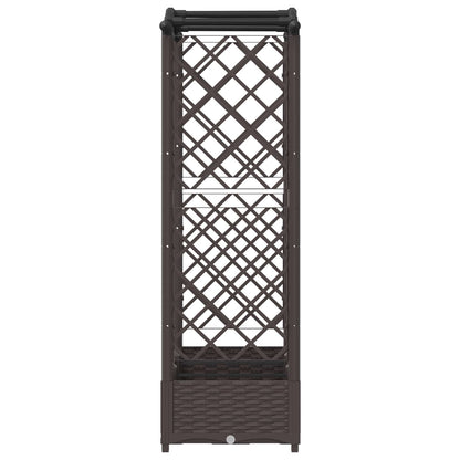 Raised Bed with Trellis and Roof Brown 169 x 40 x 125 cm PP