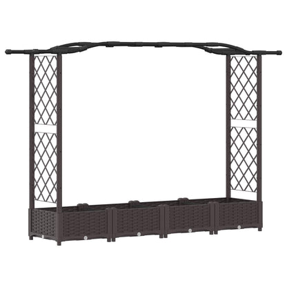 Raised Bed with Trellis and Roof Brown 207 x 40 x 126 cm PP