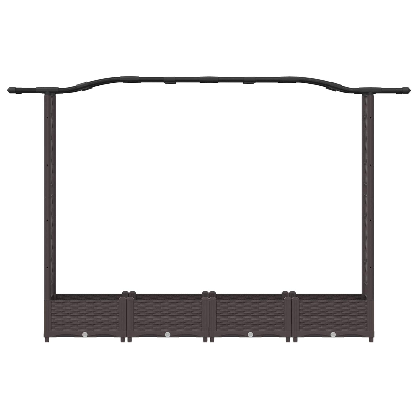 Raised Bed with Trellis and Roof Brown 207 x 40 x 126 cm PP