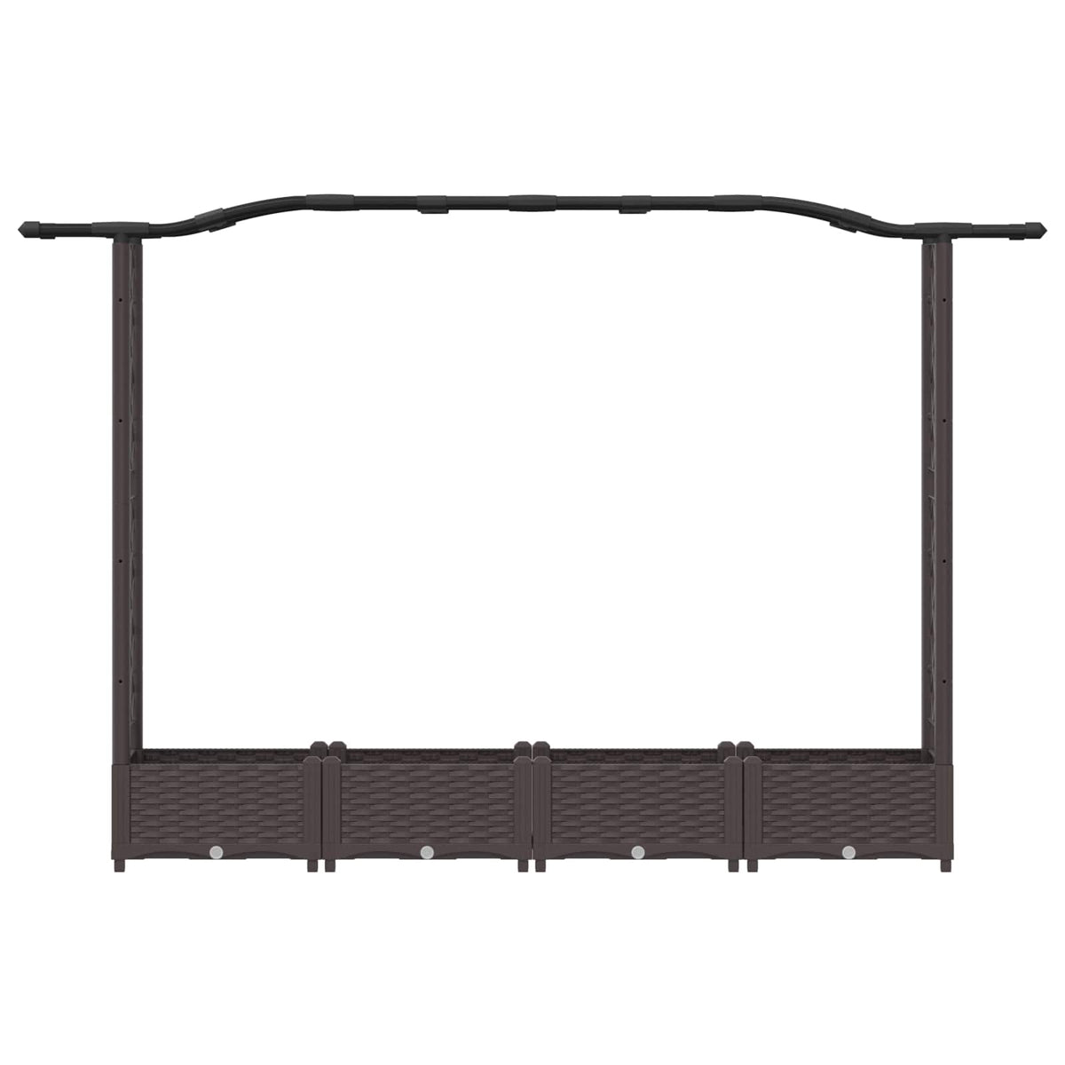 Raised Bed with Trellis and Roof Brown 207 x 40 x 123 cm PP