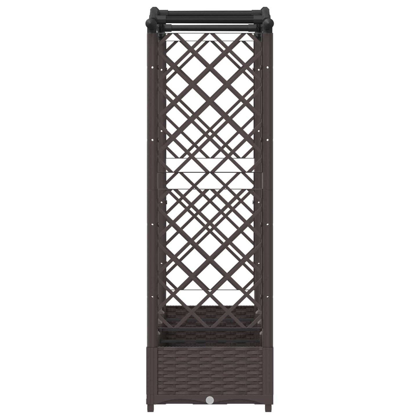 Raised Bed with Trellis and Roof Brown 207 x 40 x 126 cm PP