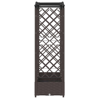 Raised Bed with Trellis and Roof Brown 207 x 40 x 126 cm PP