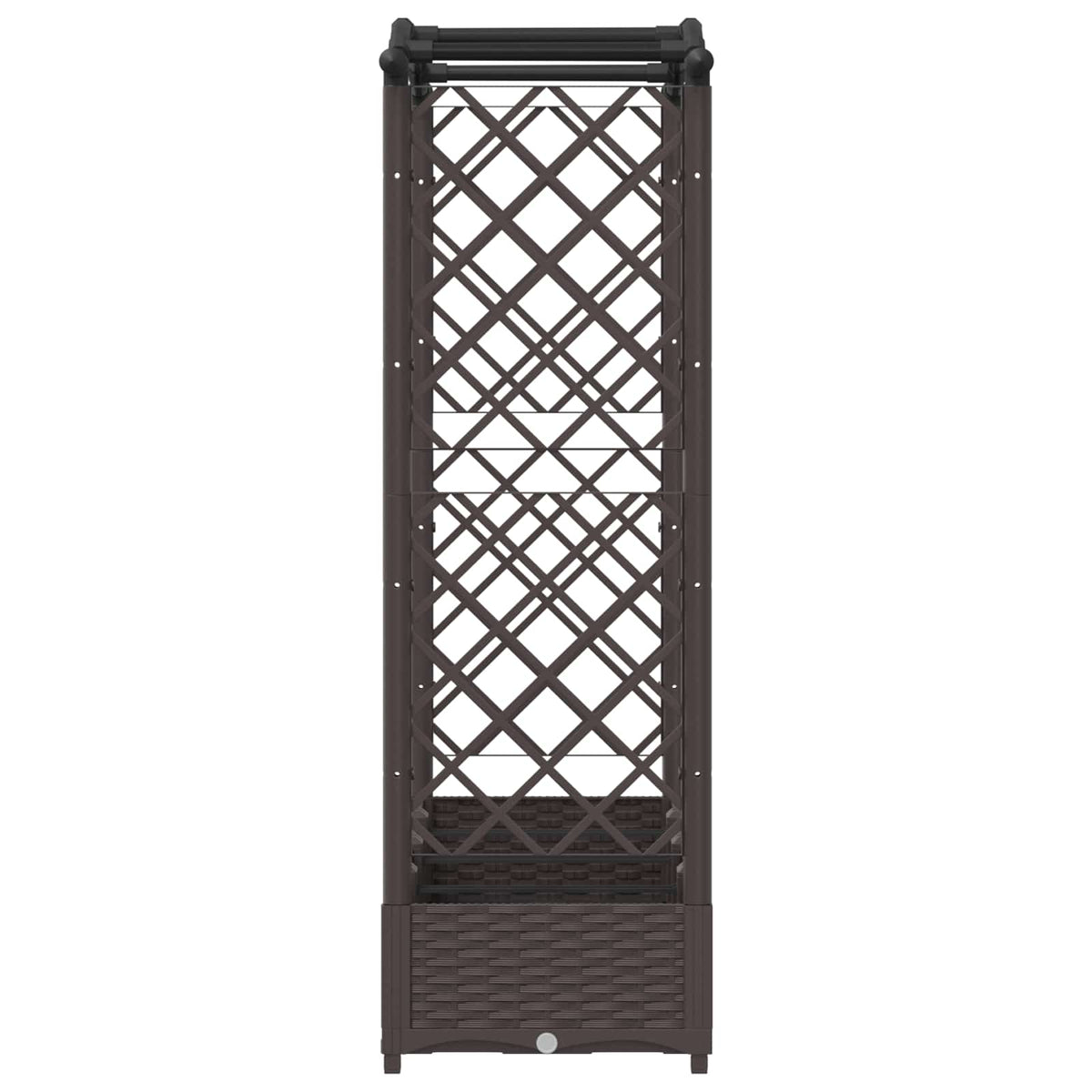 Raised Bed with Trellis and Roof Brown 207 x 40 x 123 cm PP