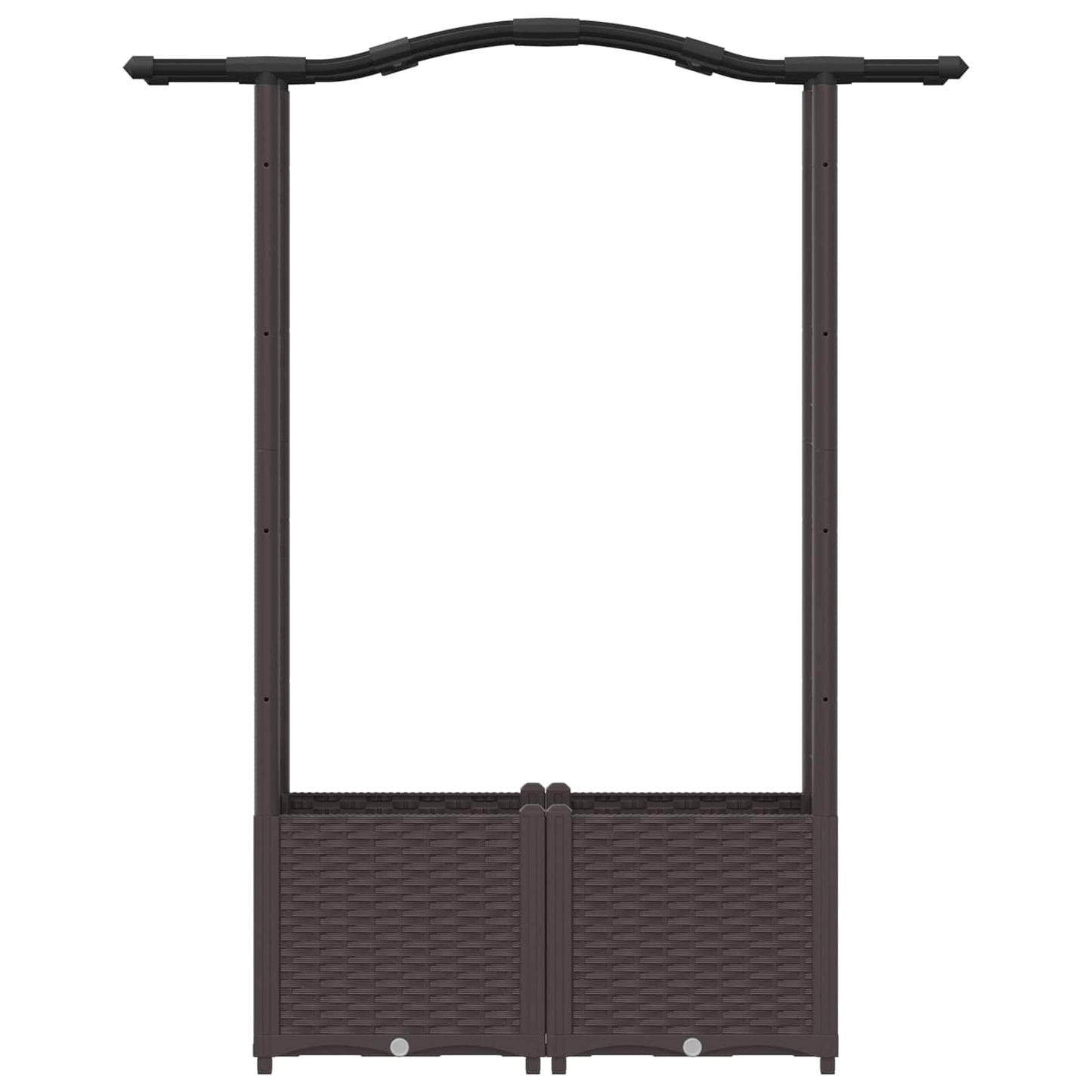 Raised Bed with Trellis and Roof Brown 125 x 40 x 138 cm PP