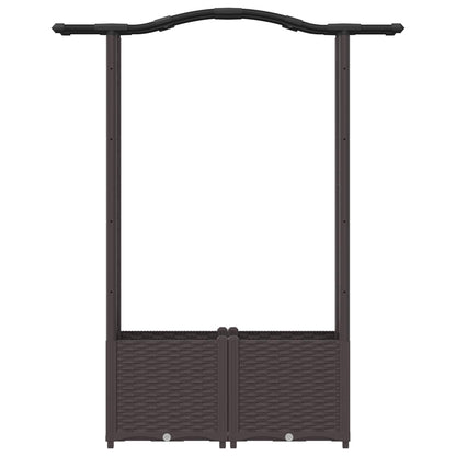 Raised Bed with Trellis and Roof Brown 125 x 40 x 138 cm PP