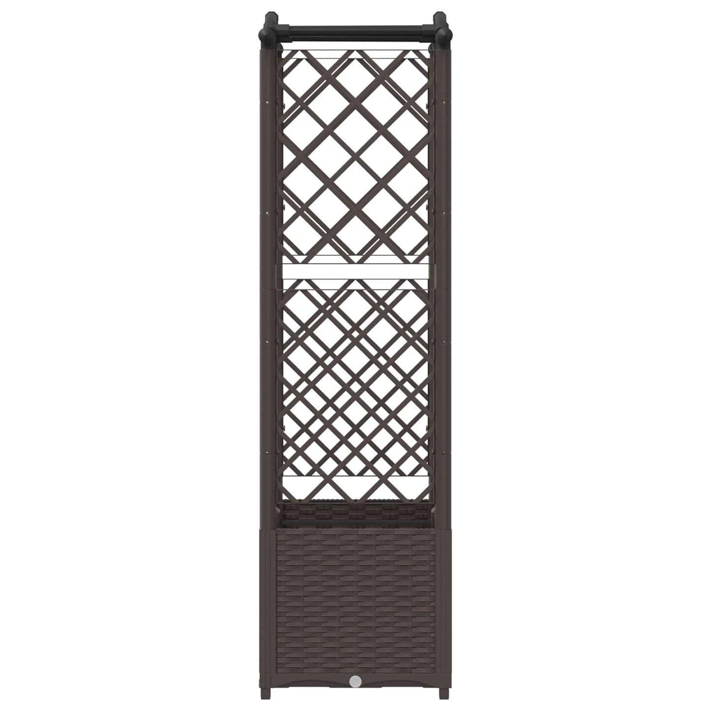 Raised Bed with Trellis and Roof Brown 125 x 40 x 138 cm PP