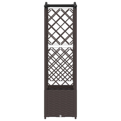 Raised Bed with Trellis and Roof Brown 125 x 40 x 138 cm PP