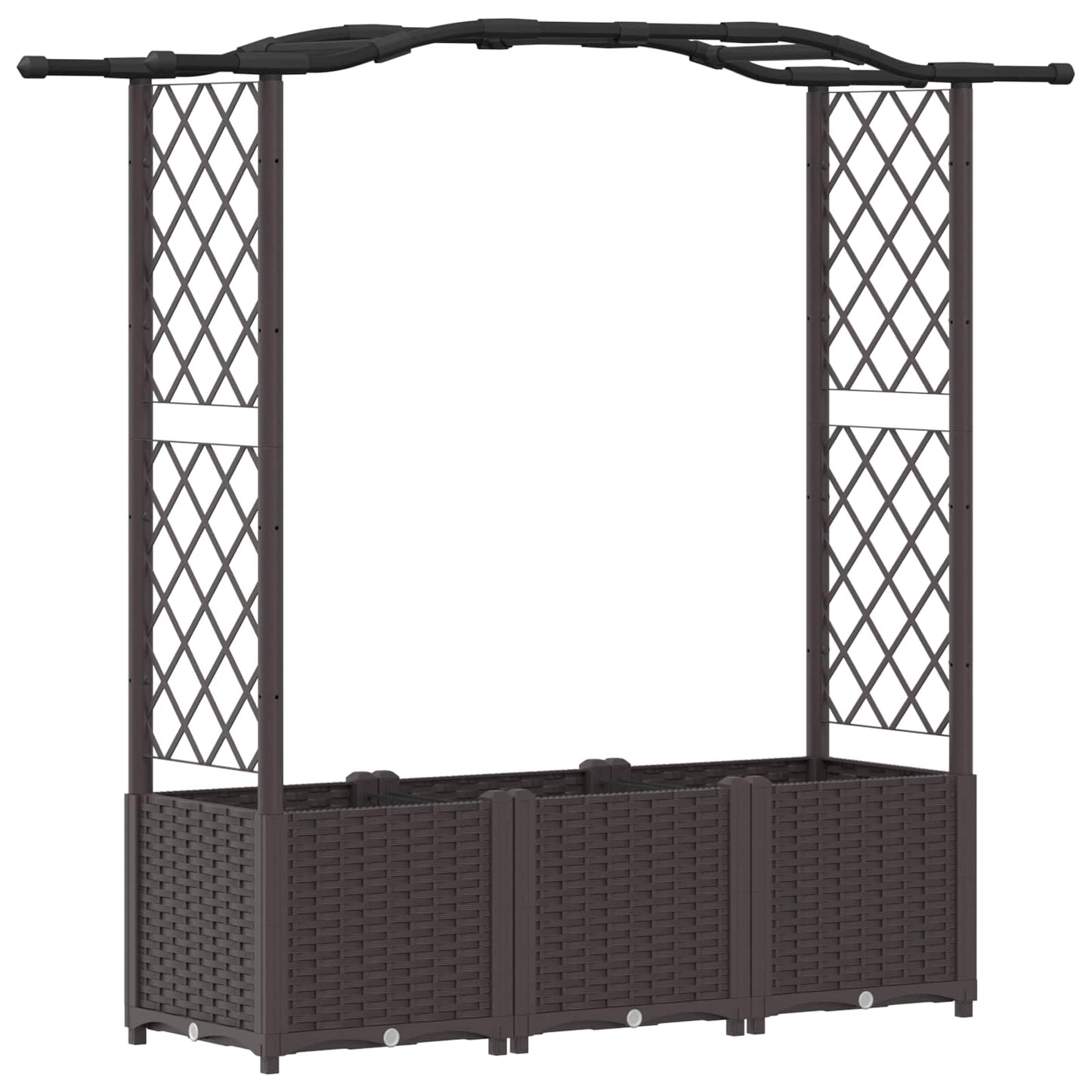 Raised Bed with Trellis and Roof Brown 164 x 40 x 142 cm PP